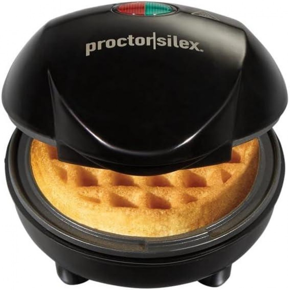 Proctor Silex Mini Waffle Maker Machine with 4” Round Non-stick Grids,