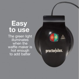 Proctor Silex Mini Waffle Maker Machine with 4” Round Non-stick Grids,