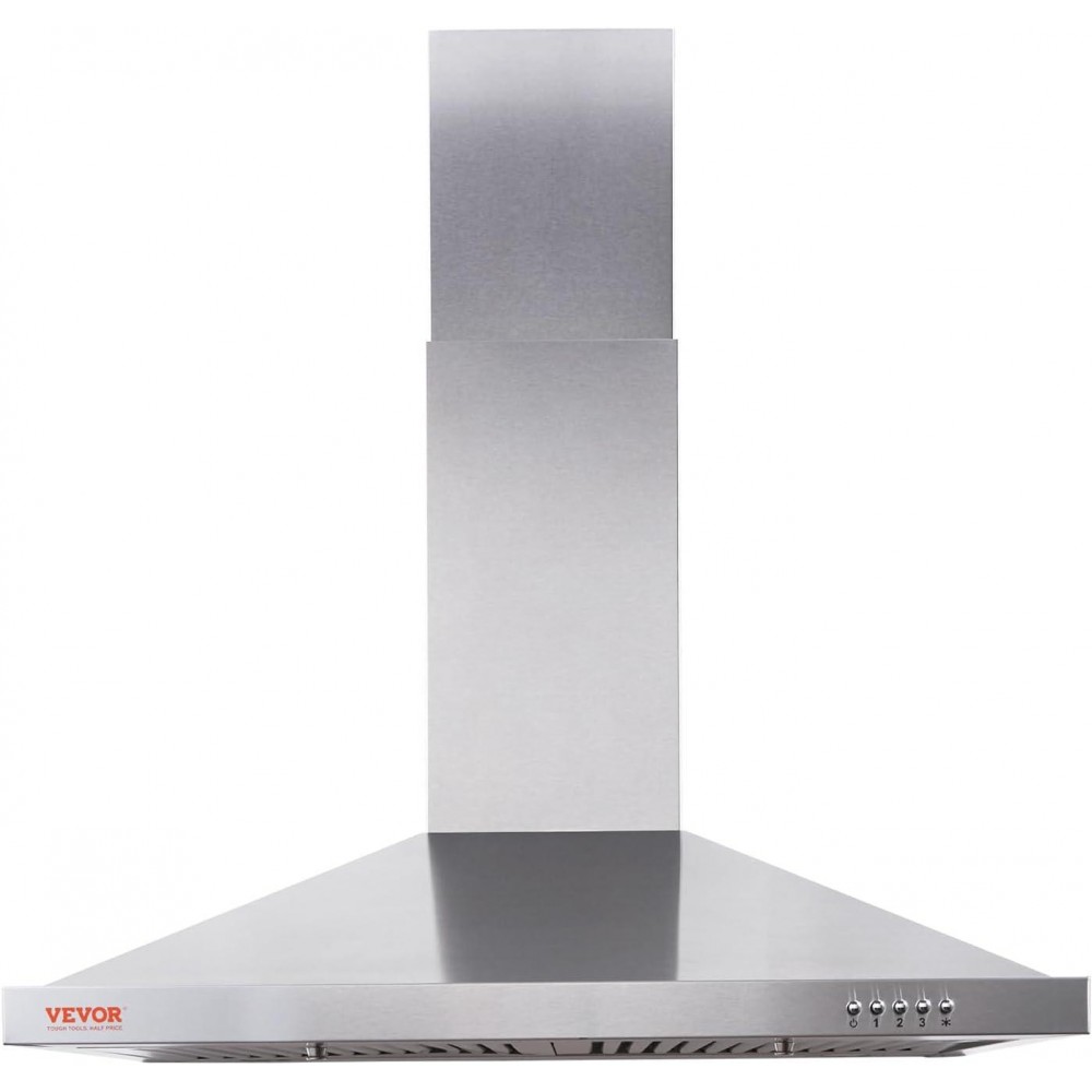 VEVOR TD1775Y-AC-I1 Wall Mount Range Hood Ducted Kitchen Stove Vent, S