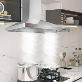VEVOR TD1775Y-AC-I1 Wall Mount Range Hood Ducted Kitchen Stove Vent, S
