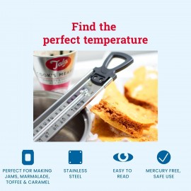 Tala Jam Thermometer - Stainless Steel Confectionery Temperature Guide
