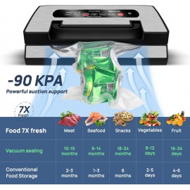 SEATAO VH5188 Automatic Vacuum Sealer Machine, 90kPa Multifunction Com