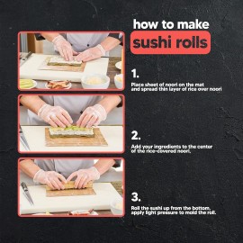 Sushi Making Kit 13 pcs - Easy to Wash kit Includes 2 Sushi Rolling Ma