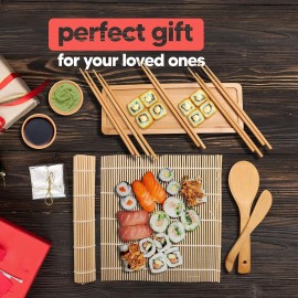 Sushi Making Kit 13 pcs - Easy to Wash kit Includes 2 Sushi Rolling Ma