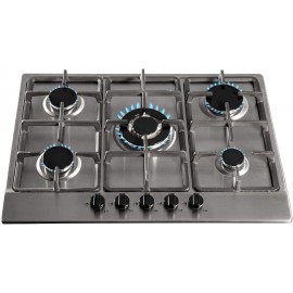 SIA 70cm Stainless Steel 5 Burner Gas Hob And Extractor Chimney Cooker