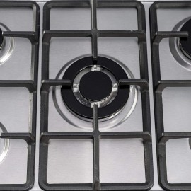 SIA 70cm Stainless Steel 5 Burner Gas Hob And Extractor Chimney Cooker