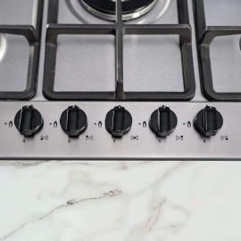 SIA 70cm Stainless Steel 5 Burner Gas Hob And Extractor Chimney Cooker