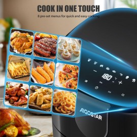 Aigostar Air Fryer 4L Air Fryers Oven with 8 Presets, Shake Reminder,
