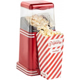 VonShef Popcorn Machine Retro – 1200W Popcorn Maker with Hot Air Circu