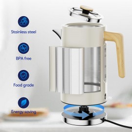 Stainless Steel Rapid Boil Kettle, 3KW, White Wood Effect, Free Limesc