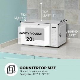 COMFEE CMO-C20M1WH Retro Microwave with 11 power levels, Fast Multi-st