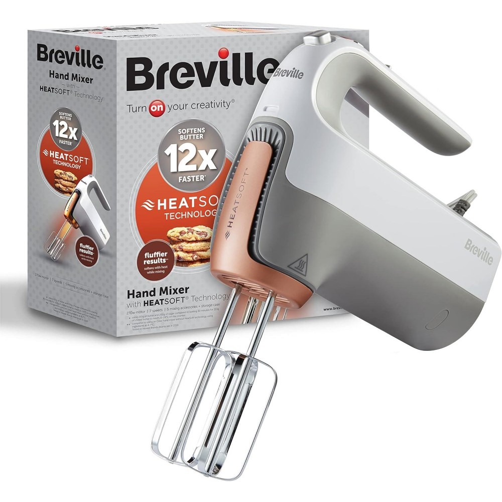 Breville HeatSoft Electric Hand Mixer | Warms Butter for Better Result