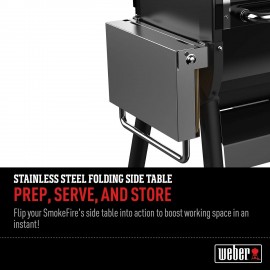 Weber 7001 SmokeFire Folding Side Table, Silver