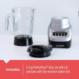 BLACK+DECKER PowerCrush Countertop Blender, BL1230SG, 6-Cup Glass Jar,