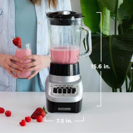 BLACK+DECKER PowerCrush Countertop Blender, BL1230SG, 6-Cup Glass Jar,