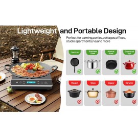 Panana Portable Induction Cooktop, 1800 Watts Induction Burner with LC