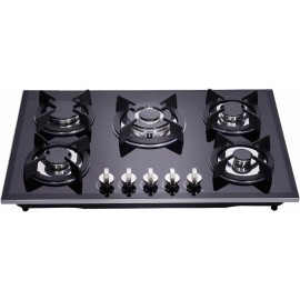 30 inch Gas Cooktops Dual Fuel Sealed 5 Burners Drop-In Tempered Glass