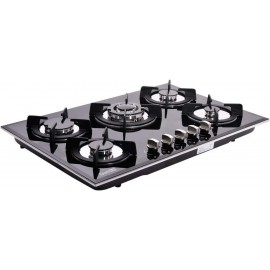 30 inch Gas Cooktops Dual Fuel Sealed 5 Burners Drop-In Tempered Glass