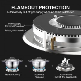 Gas Stove Gas Cooktop 2 Burners 12 Inch,ANHANE Portable Stainless Stee