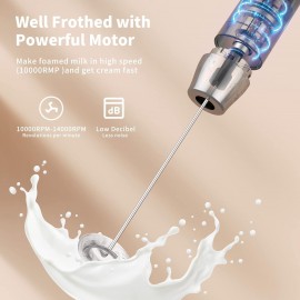 Maestri House Rechargeable Milk Frother, Handheld Electric Foam Maker