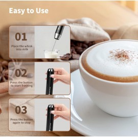 Maestri House Rechargeable Milk Frother, Handheld Electric Foam Maker