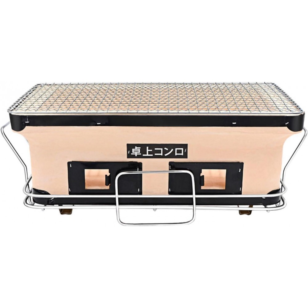 Japanese Ceramic Clay Charcoal Grill with Charcoal Grate And Stand, Re