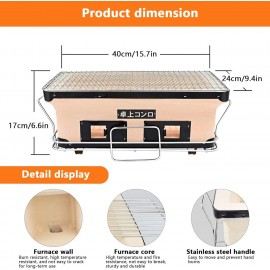 Japanese Ceramic Clay Charcoal Grill with Charcoal Grate And Stand, Re