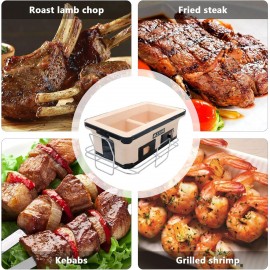 Japanese Ceramic Clay Charcoal Grill with Charcoal Grate And Stand, Re