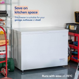 Russell Hobbs Free Standing Chest Freezer, 300 Litres, Low Noise, Gara