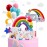 OSDUE 21PCS Unicorn Cake Toppers, Rainbow Party Decorations, Kit Cloud