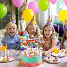 OSDUE 21PCS Unicorn Cake Toppers, Rainbow Party Decorations, Kit Cloud