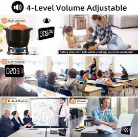 Kitchen Timer, XREXS Rechargeable Timers for Cooking, Adjustable Brigh