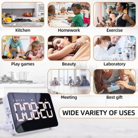 Kitchen Timer, XREXS Rechargeable Timers for Cooking, Adjustable Brigh