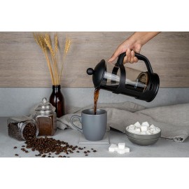 Café Olé 3 Cup Everyday Black Plastic Cafetiere, Rust Resistant Stainl