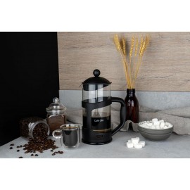 Café Olé 3 Cup Everyday Black Plastic Cafetiere, Rust Resistant Stainl