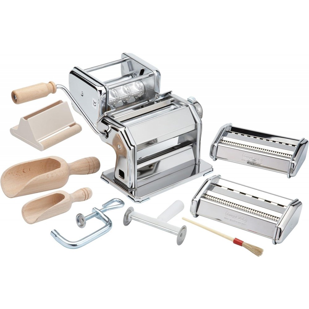 Imperia Pasta Maker Machine- Deluxe 11 Piece Set w Machine, Attachment