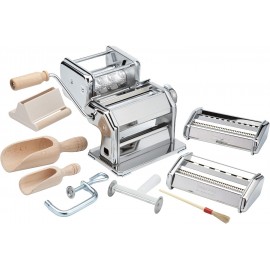 Imperia Pasta Maker Machine- Deluxe 11 Piece Set w Machine, Attachment