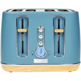 Haden Dorchester 4 Slice Wide Slot Bread and Bagel Retro Toaster with