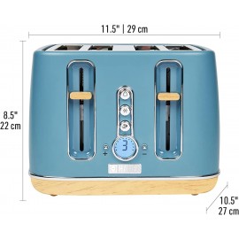 Haden Dorchester 4 Slice Wide Slot Bread and Bagel Retro Toaster with