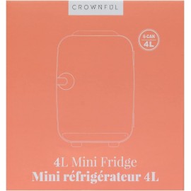 CROWNFUL Mini Fridge, 4 Liter 6 Can Portable Cooler and Warmer, Person