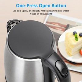 Aigostar Electric Kettle, 1.7L Quiet Fast Boil Kettle Cordless, Boil-d