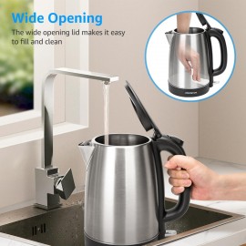 Aigostar Electric Kettle, 1.7L Quiet Fast Boil Kettle Cordless, Boil-d