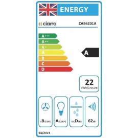 CIARRA CAB6201A Cooker Hood Black Chimney Range Hood 600mm Recirculati