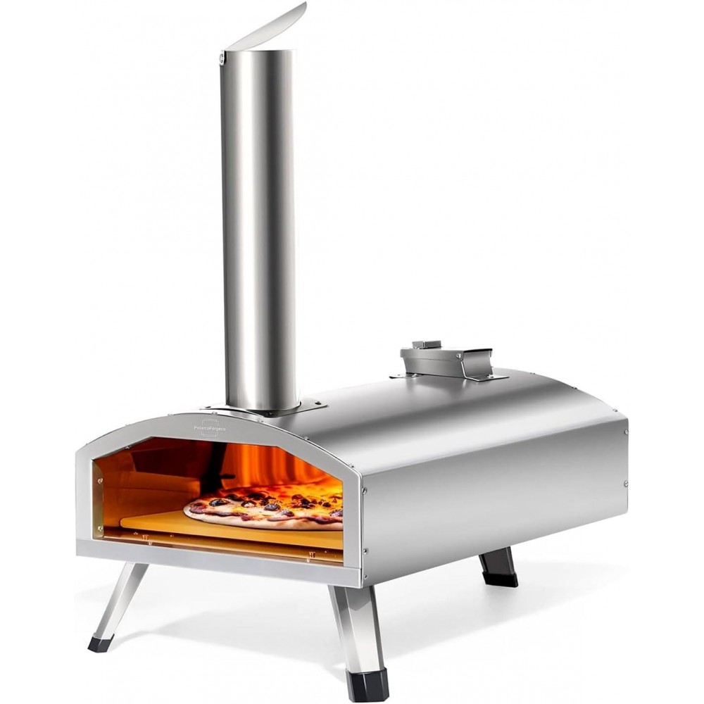 Multi-Fuel Outdoor Pizza Oven 12 inch Wood Fired & Gas Pizza Oven for