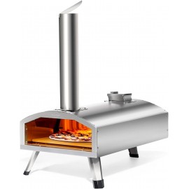 Multi-Fuel Outdoor Pizza Oven 12 inch Wood Fired & Gas Pizza Oven for