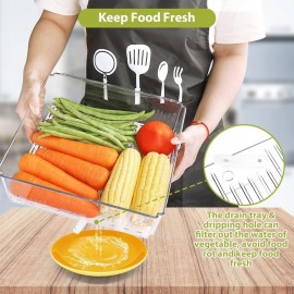 KAHEIGN 10Pcs Fridge Organizers, 3 Sizes Clear Stackable Storage Bin B
