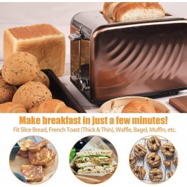 Toaster 2 Slice, Retro Cream White Stainless Steel Toaster with Defros