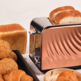Toaster 2 Slice, Retro Cream White Stainless Steel Toaster with Defros