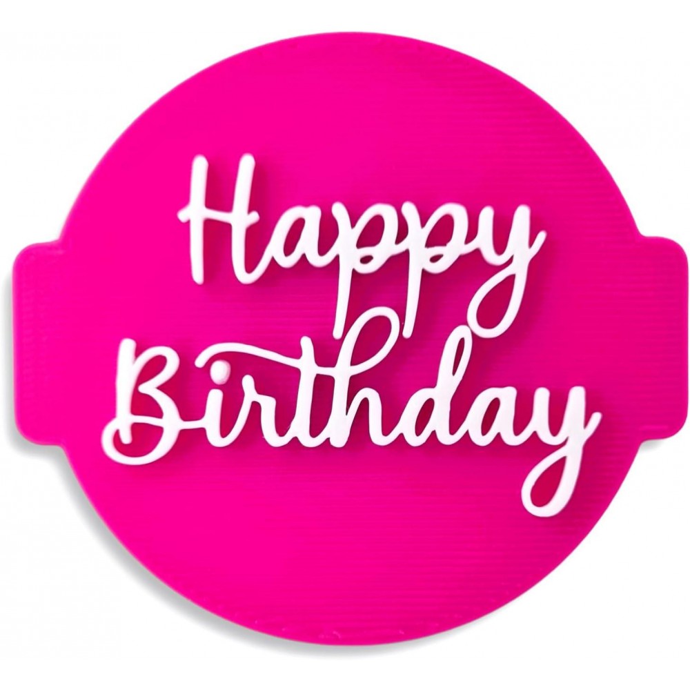 Happy Birthday HB09 - embosser / stamp for fondant, icing, cupcake, ca
