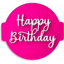 Happy Birthday HB09 - embosser / stamp for fondant, icing, cupcake, ca